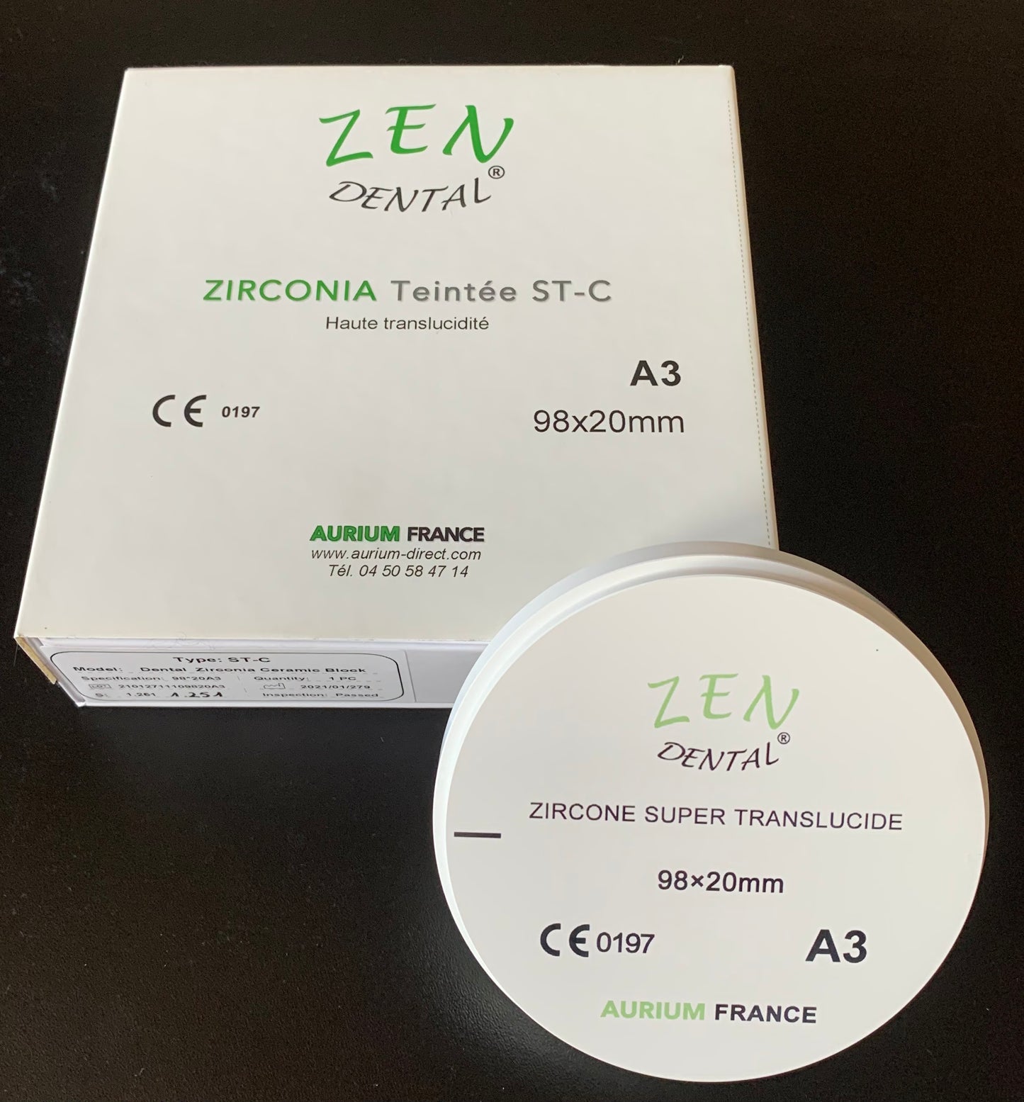 Zircone HT pré-teintée ZEN DENTAL
