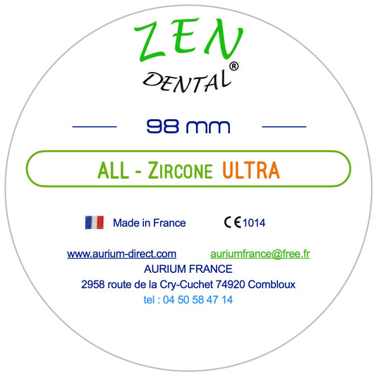 Zircone Zen Dental ALL ULTRA blanche