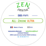 Zircone Zen Dental ALL ULTRA blanche